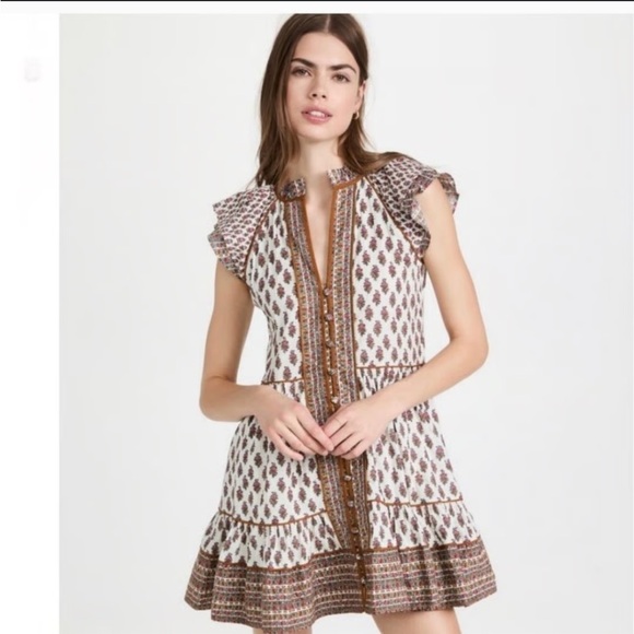 VERONICA BEARD Amoura boho Floral mini dress 2 - Picture 12 of 13